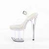 Pleaser - FLAMINGO808MLS Ankle strap sandal, Pole dance shoes - Off white/Transparent Product image